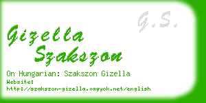 gizella szakszon business card